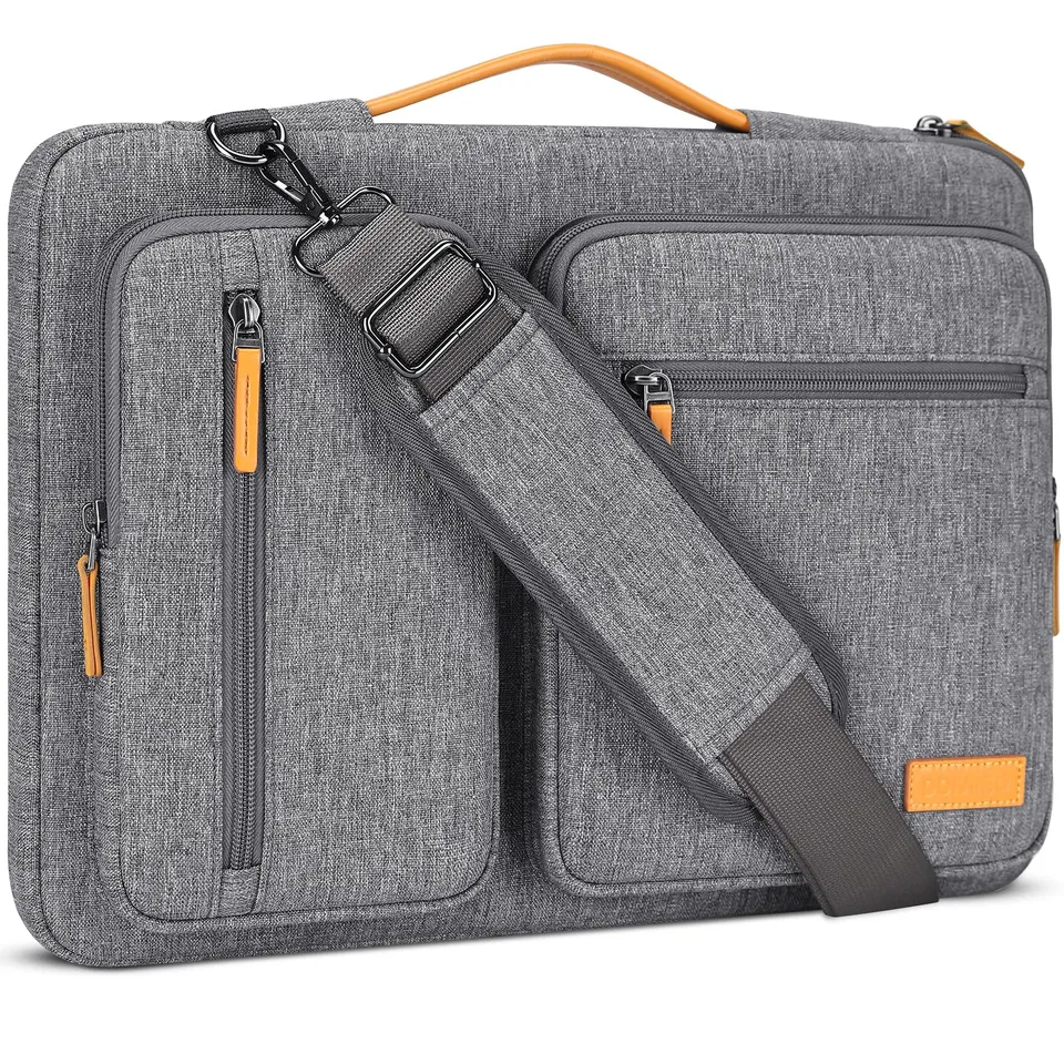 Domiso Laptop Briefcase 17,3 pollici borsa laptop grigia impermeabile