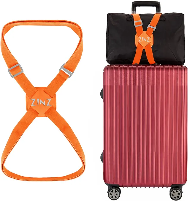 ZINZ Luggage Straps Cintura Elastica Regolabile cinghia valigia Arancia US