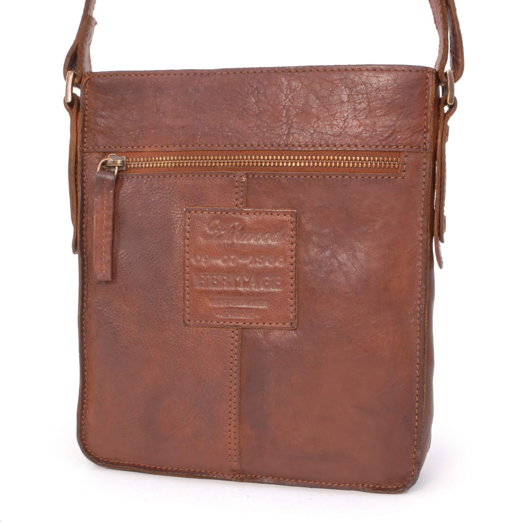 Ashwood Man Bags & Briefcases 7993 borsa a tracolla marrone chiaro in pelle