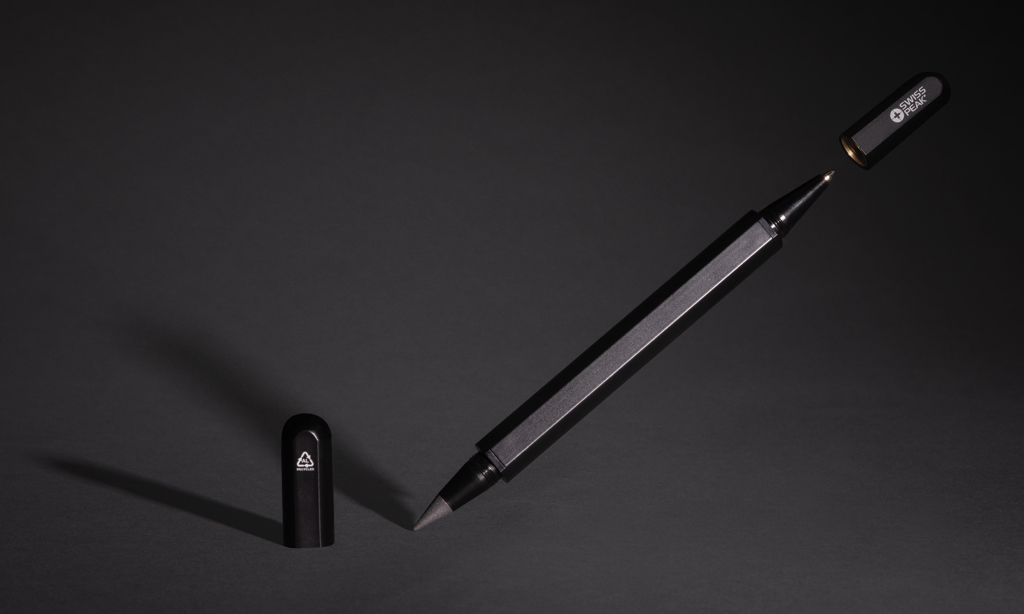 Swiss Peak Ufficio & Scrittura Storm penna doppia nera in alluminio riciclato RCS