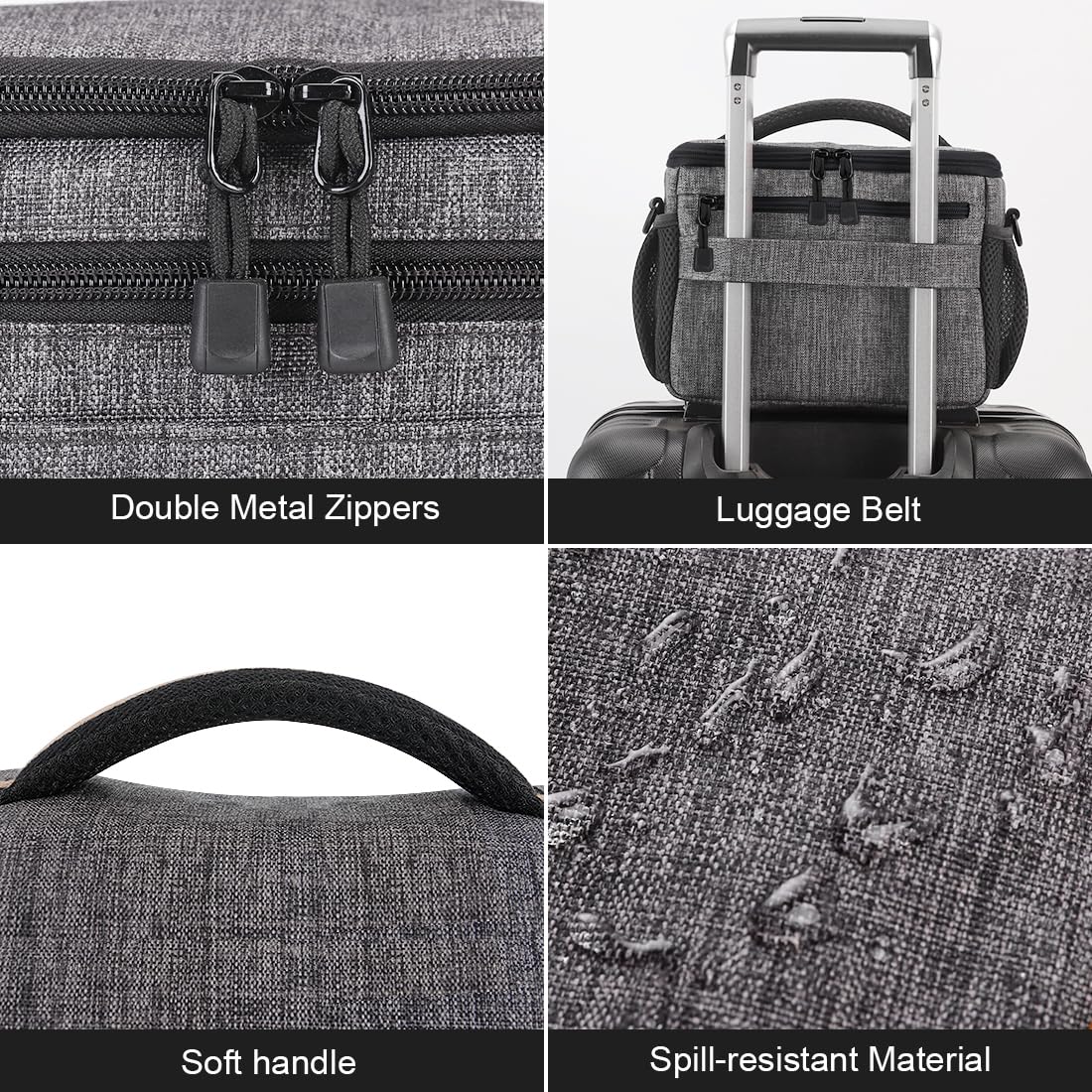 Domiso DSLR Camera Bag borsa fotocamera grigio scuro antiurto