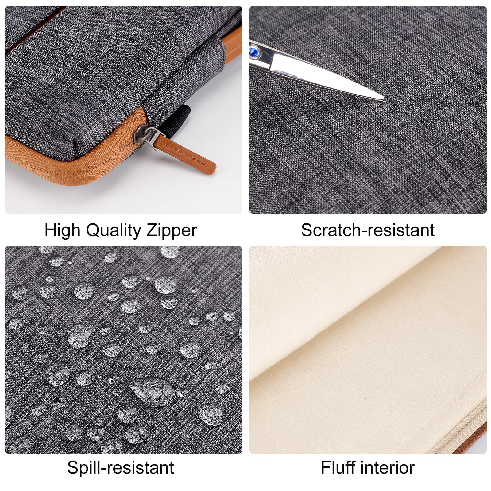 Domiso Laptop Sleeve 10,1 Pollici custodia laptop grigio scuro impermeabile
