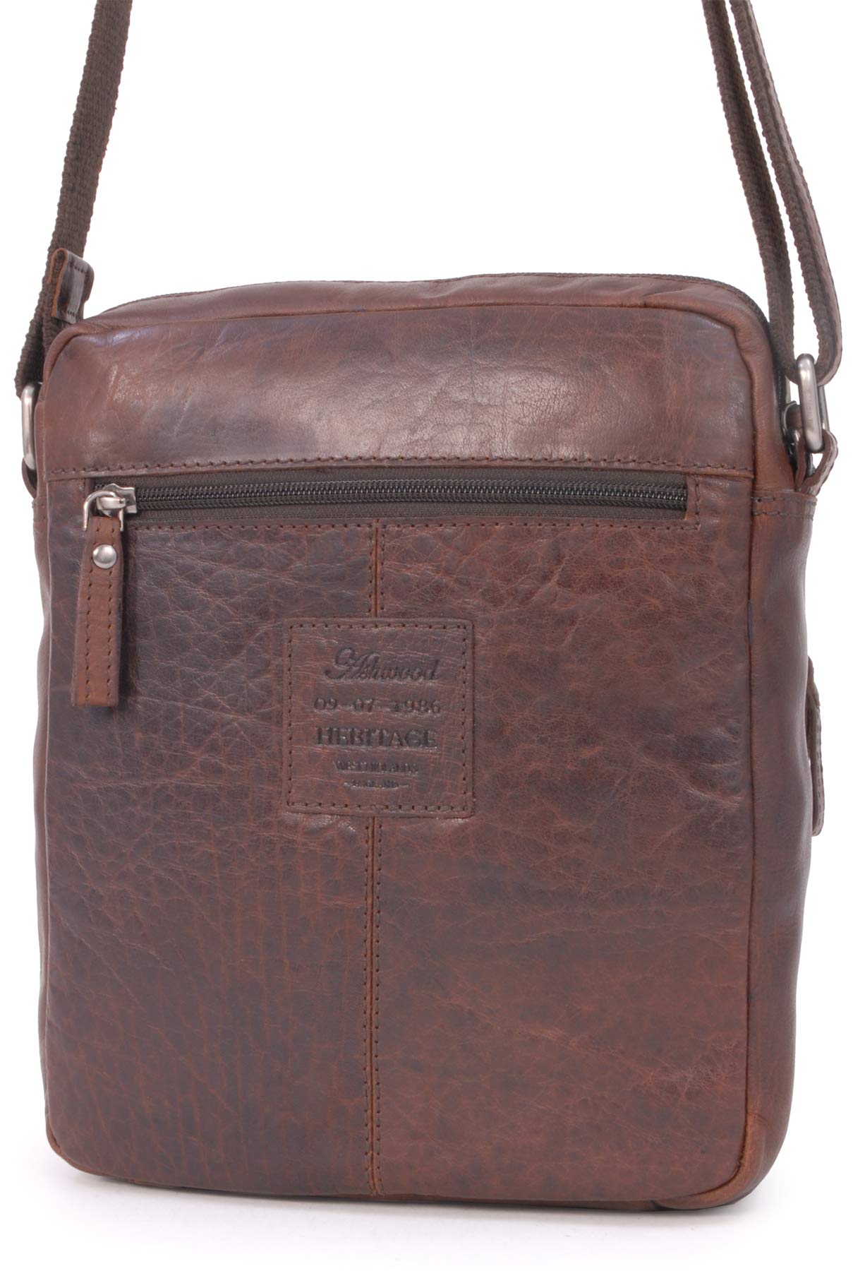 Ashwood Vera Pelle Vintage F-82 borsa messenger in pelle media