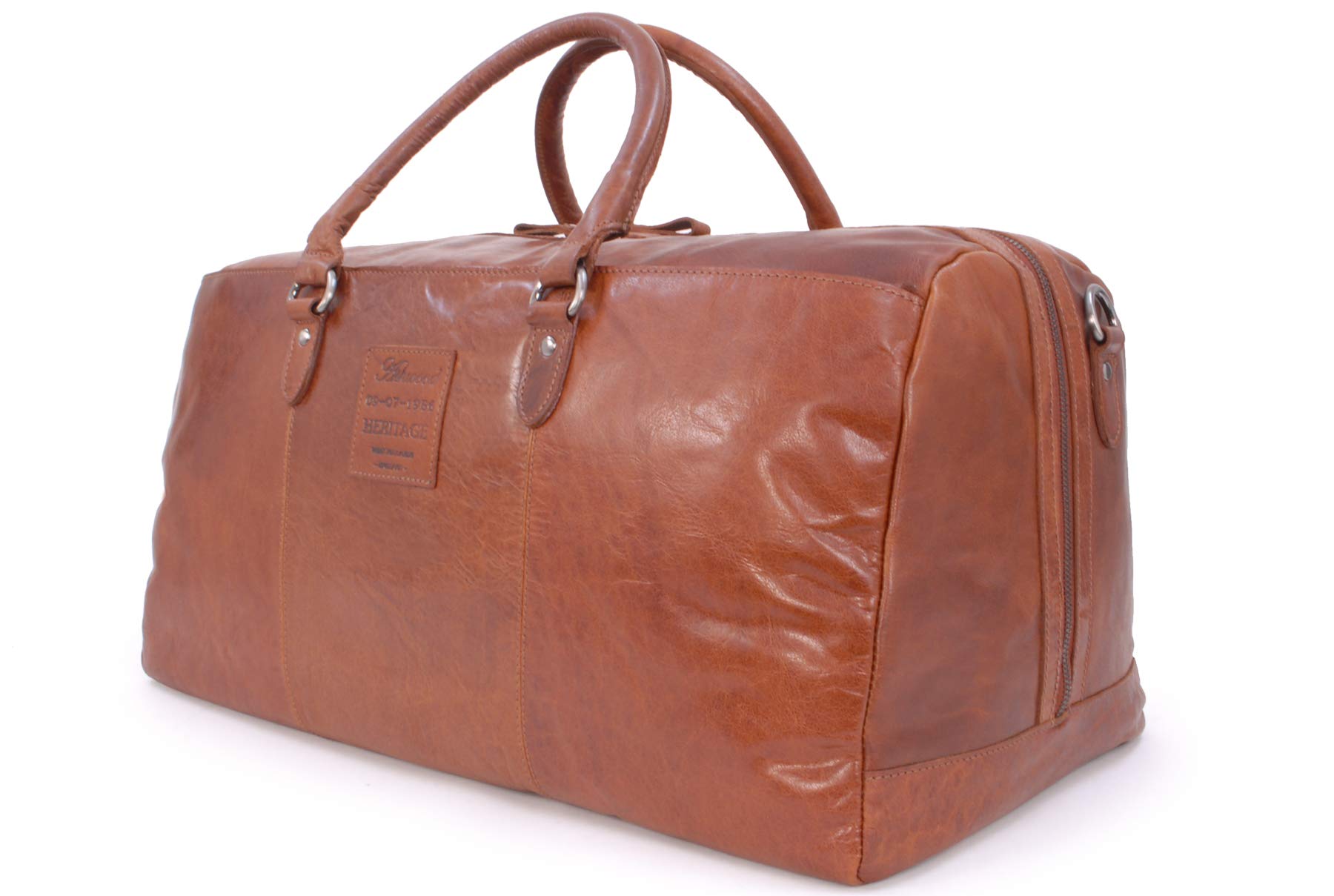 Ashwood Holdalls F-87 borsone da viaggio miele marrone in pelle vintage