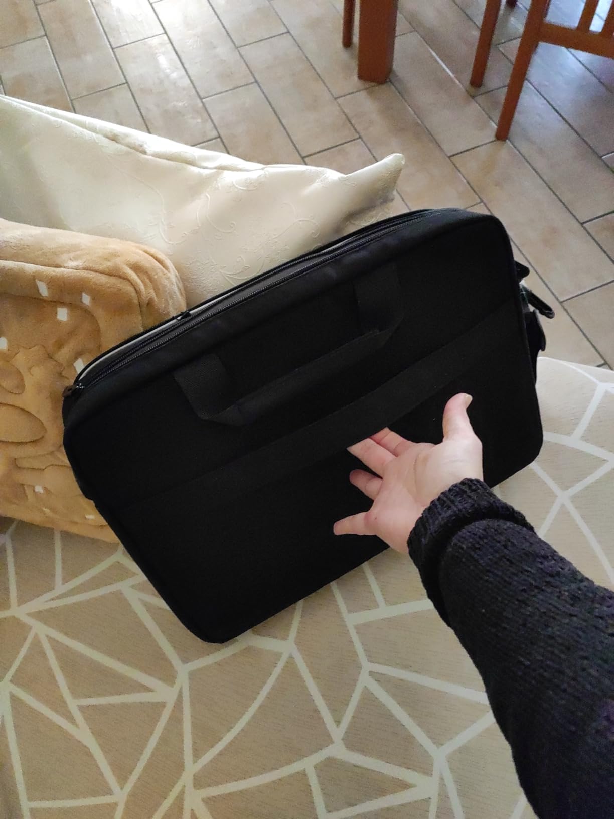 Domiso Laptop Briefcase 15,6 pollici borsa nera impermeabile