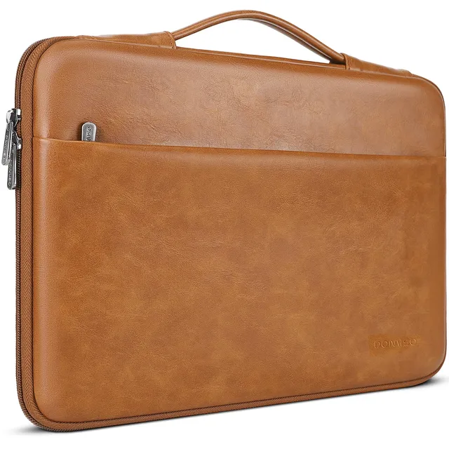 Domiso Laptop Sleeve 17,3 pollici custodia Marrone impermeabile PU