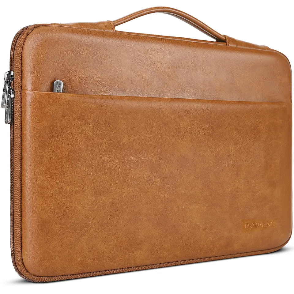 Domiso Laptop Sleeve 17,3 pollici custodia Marrone impermeabile PU