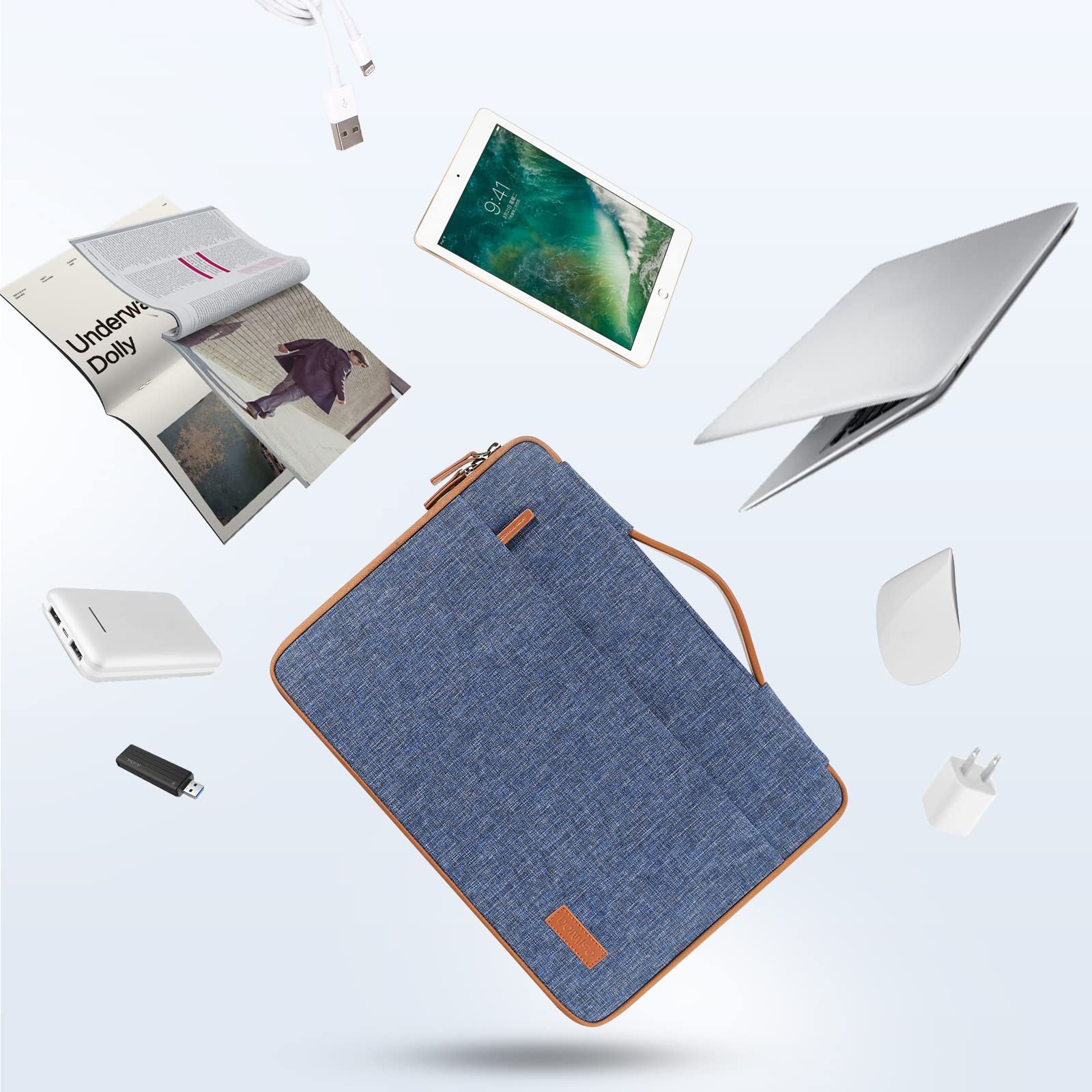Domiso Laptop Sleeve 17,3 Pollici custodia laptop blu impermeabile