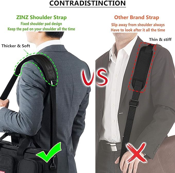 ZINZ Shoulder Pads 144,8 cm tracolla imbottita nera regolabile