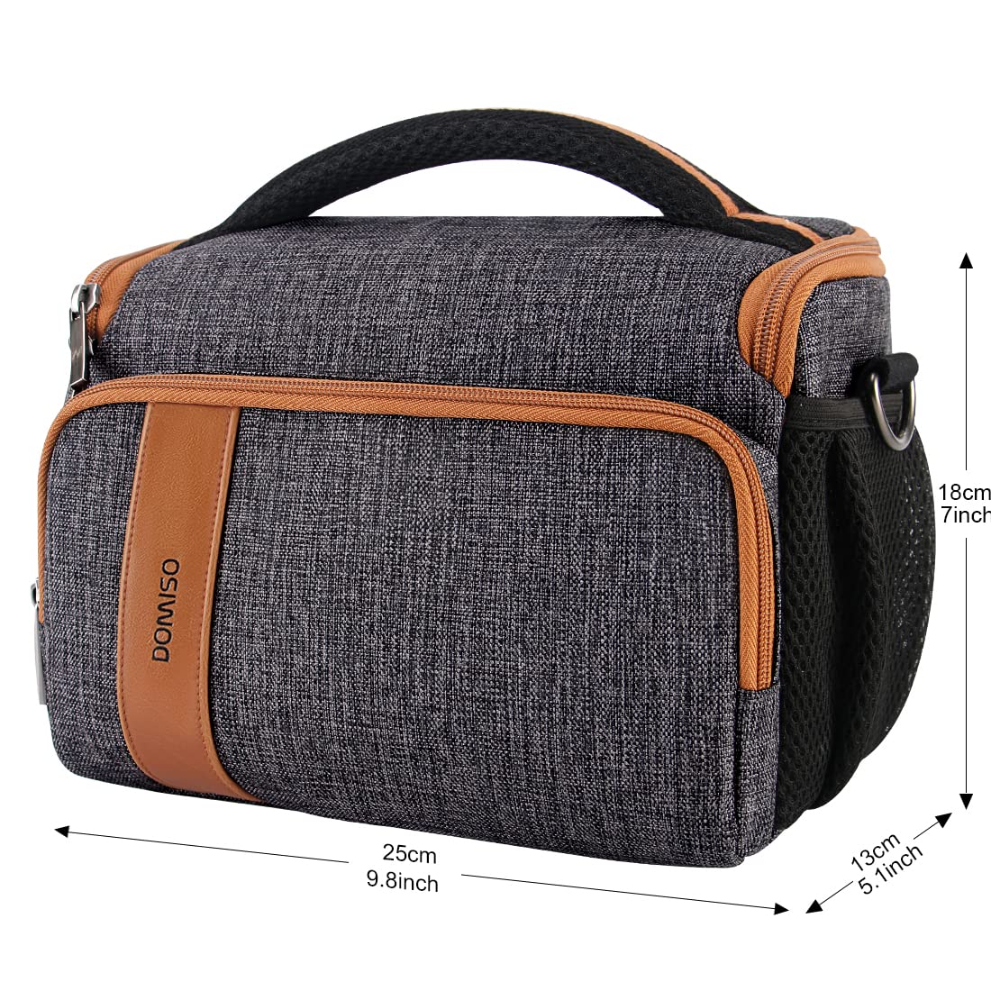 Domiso DSLR Camera Bag borsa fotocamera grigia imbottita