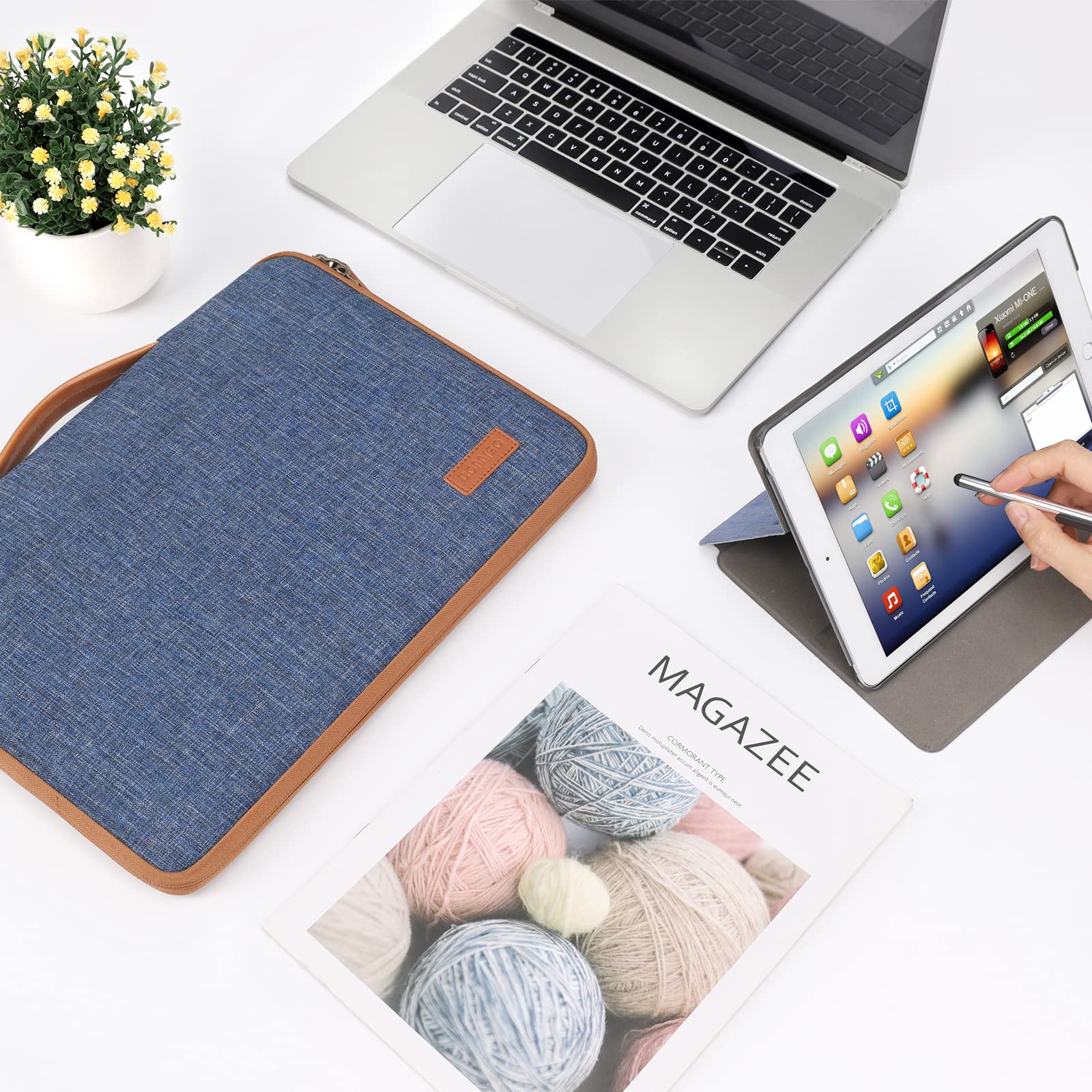 Domiso Laptop Sleeve 17,3 Pollici custodia laptop blu impermeabile
