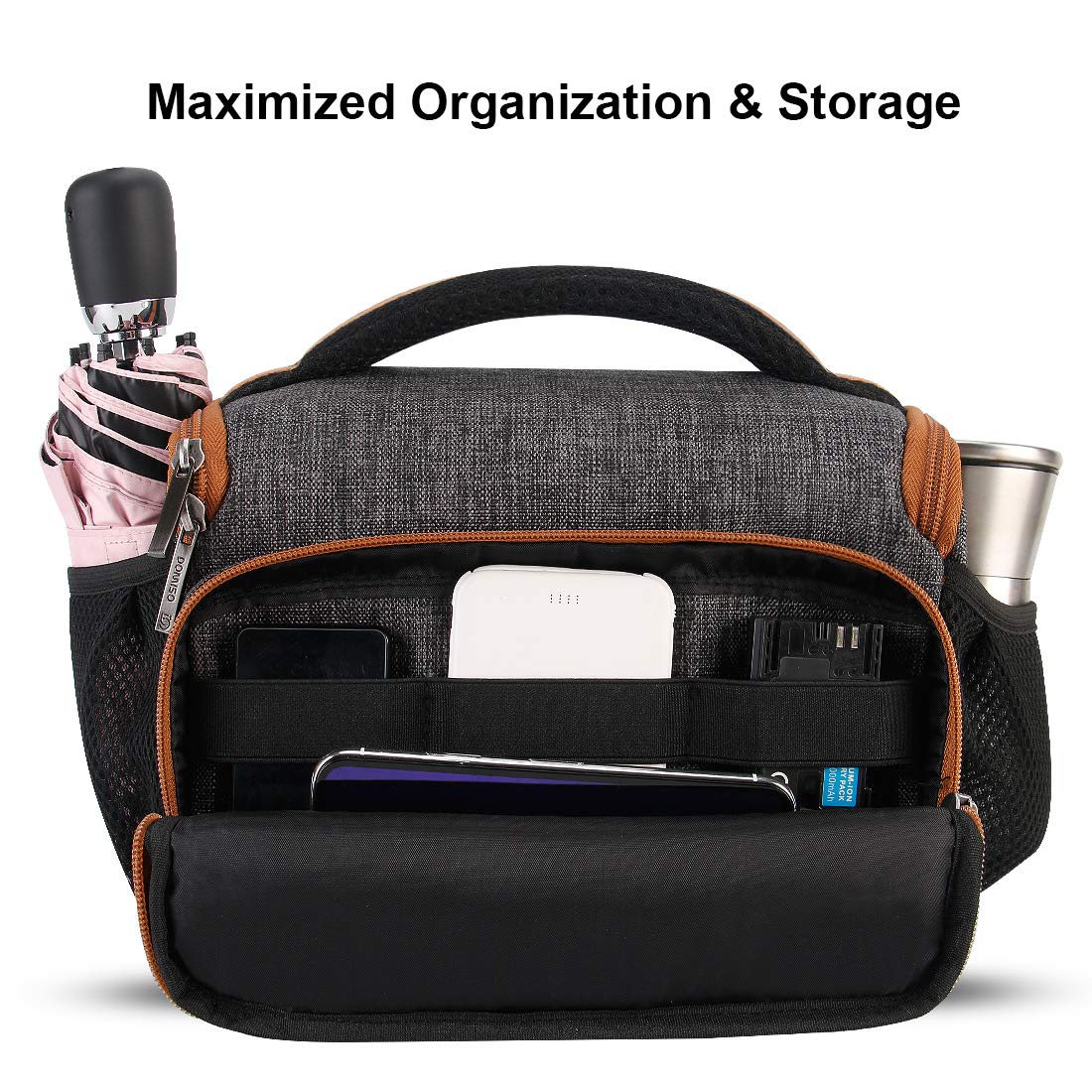 Domiso DSLR Camera Bag borsa fotocamera grigia imbottita