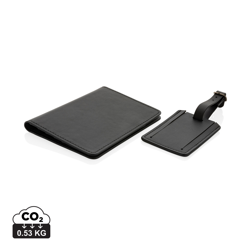 Swiss Peak Ufficio & Scrittura Set regalo in PU riciclato GRS portapassaporto nero