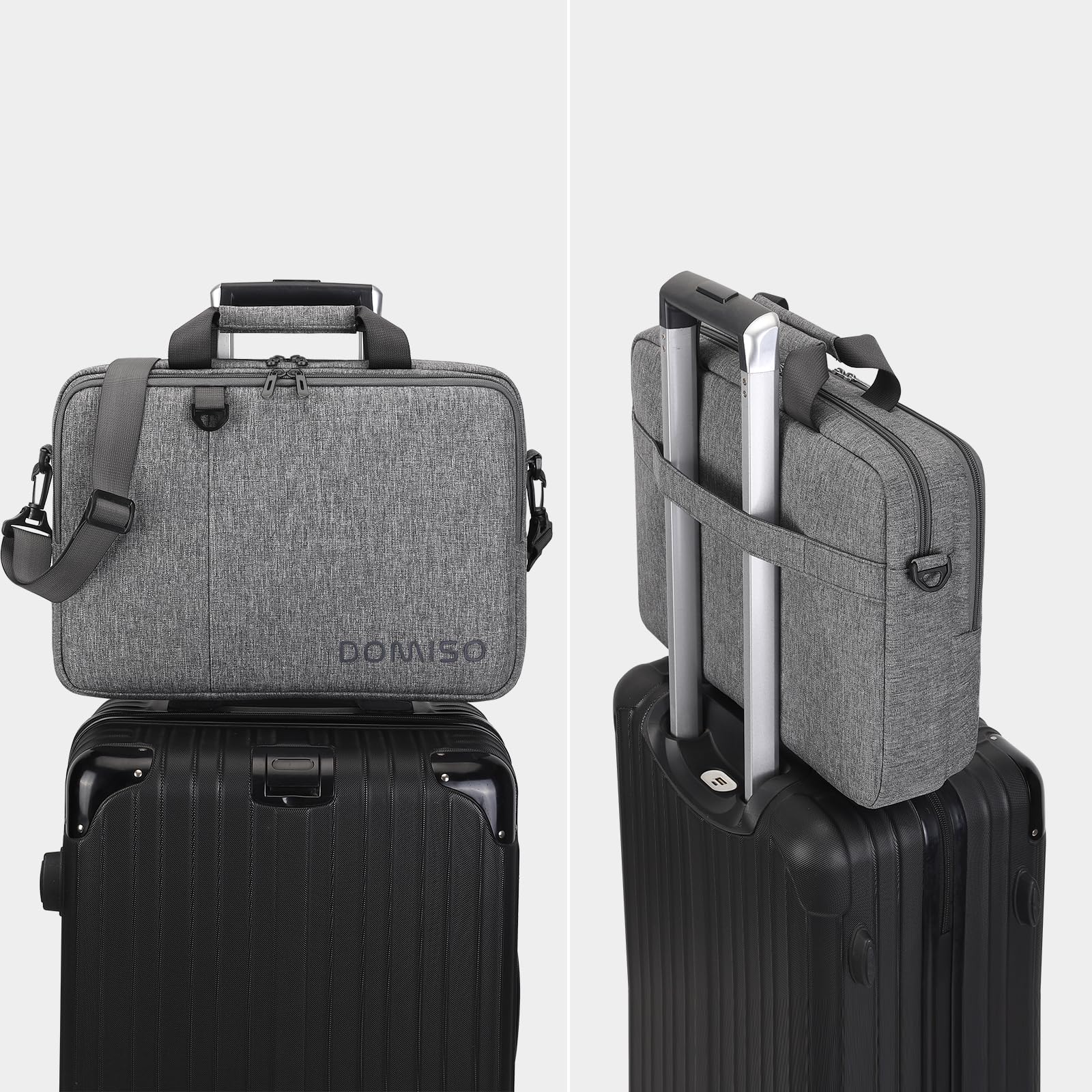 Domiso Laptop Briefcase 15,6 pollici borsa grigia impermeabile