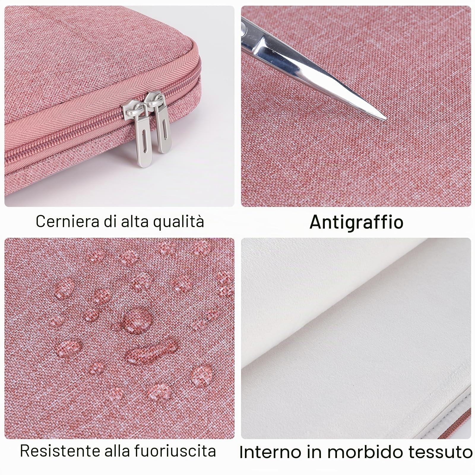 Domiso Laptop Sleeve 17,3 Pollici custodia laptop rosa impermeabile