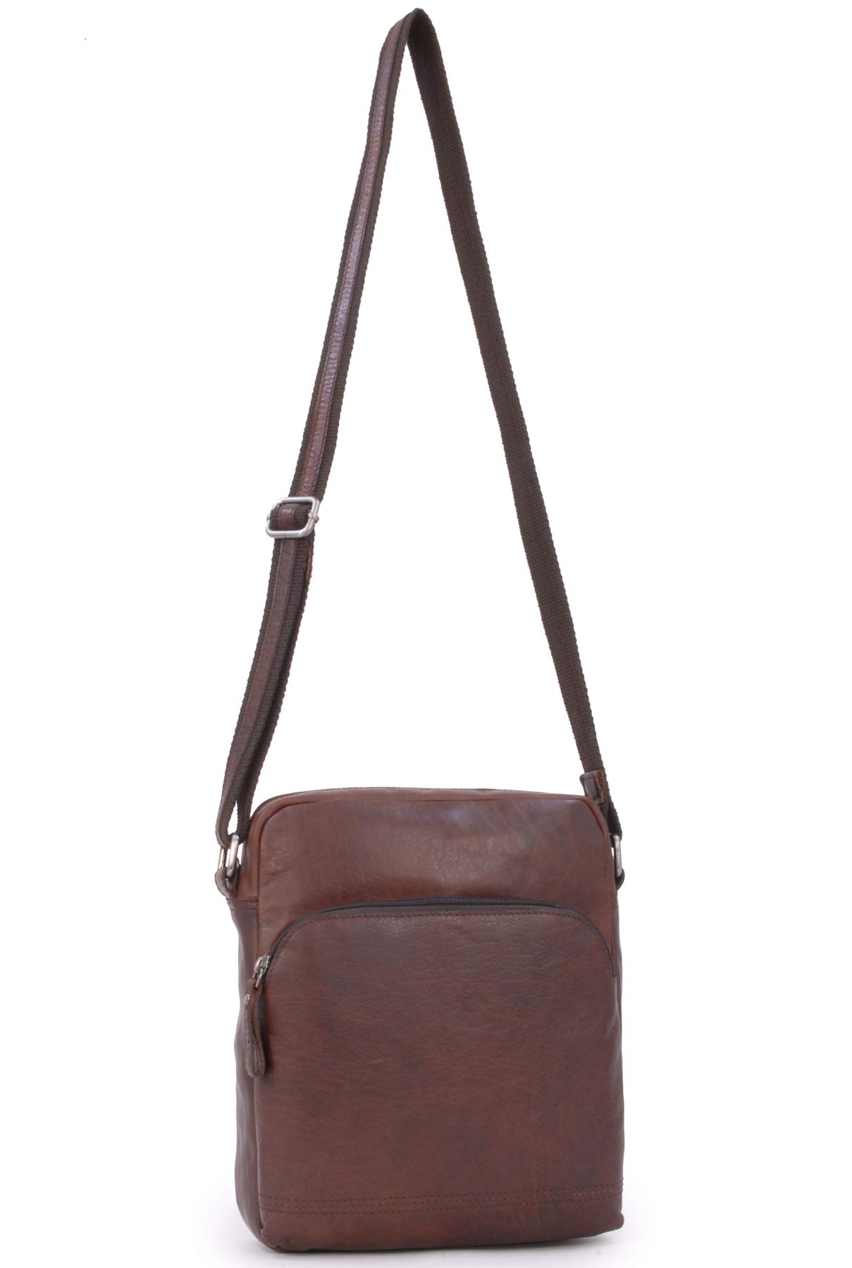Ashwood Vera Pelle Vintage F-82 borsa messenger in pelle media