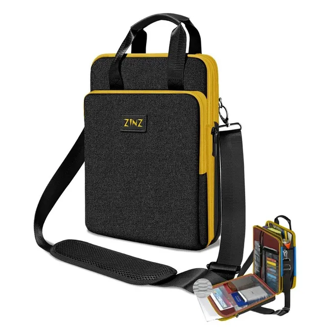 ZINZ Shoulder Bags borsa a tracolla laptop 12,3-13" nero-giallo espandibile