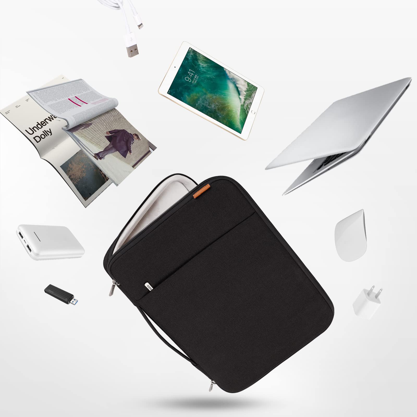 Domiso Laptop Sleeve 17,3 Pollici custodia laptop nera impermeabile