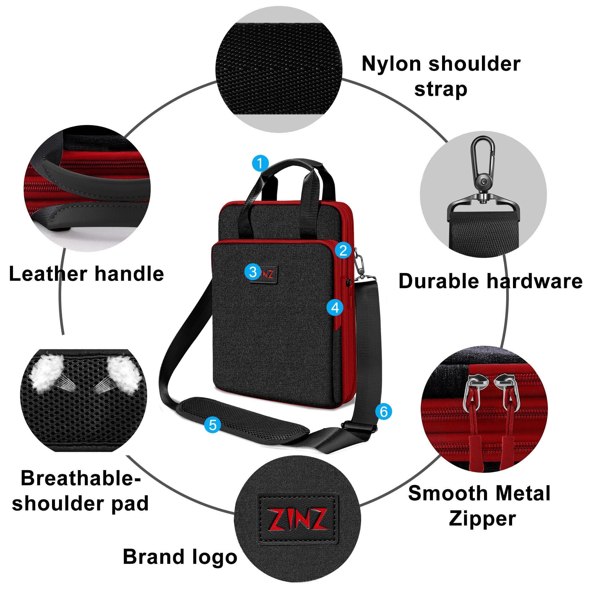 ZINZ Shoulder Bags B01K02 borsa tracolla laptop 12,9-13" estensibile