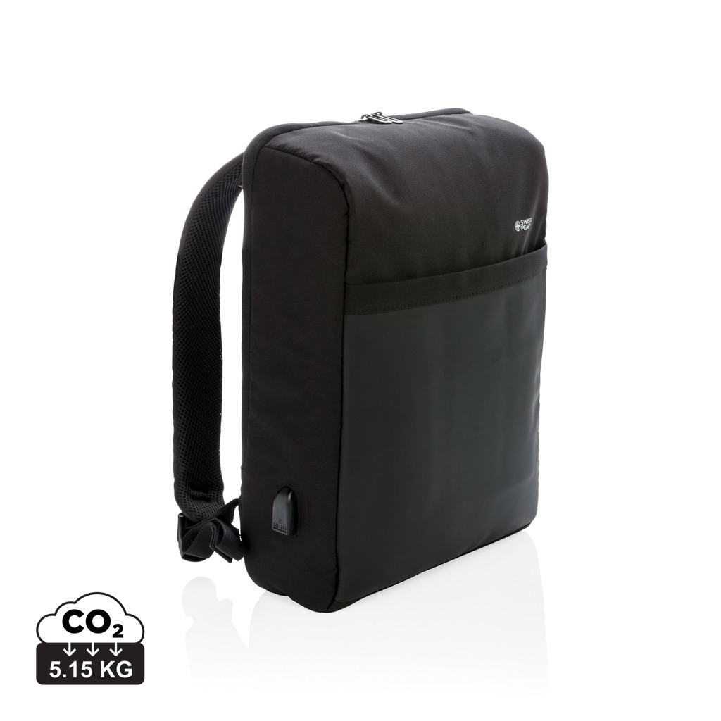 Swiss Peak Zaini RFID & USB zaino da 15″ nero antitaccheggio