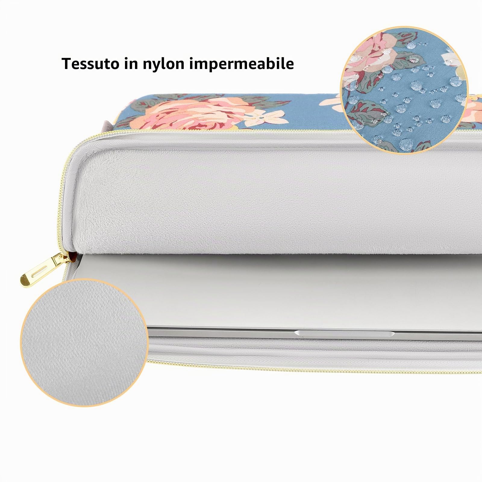Domiso Laptop Sleeve 17,3 Pollici Custodia Impermeabile Blu