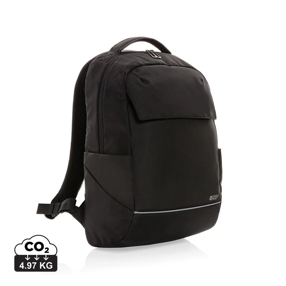 Swiss Peak Zaini Brooke zaino porta PC 15,6″ nero in poliestere riciclato