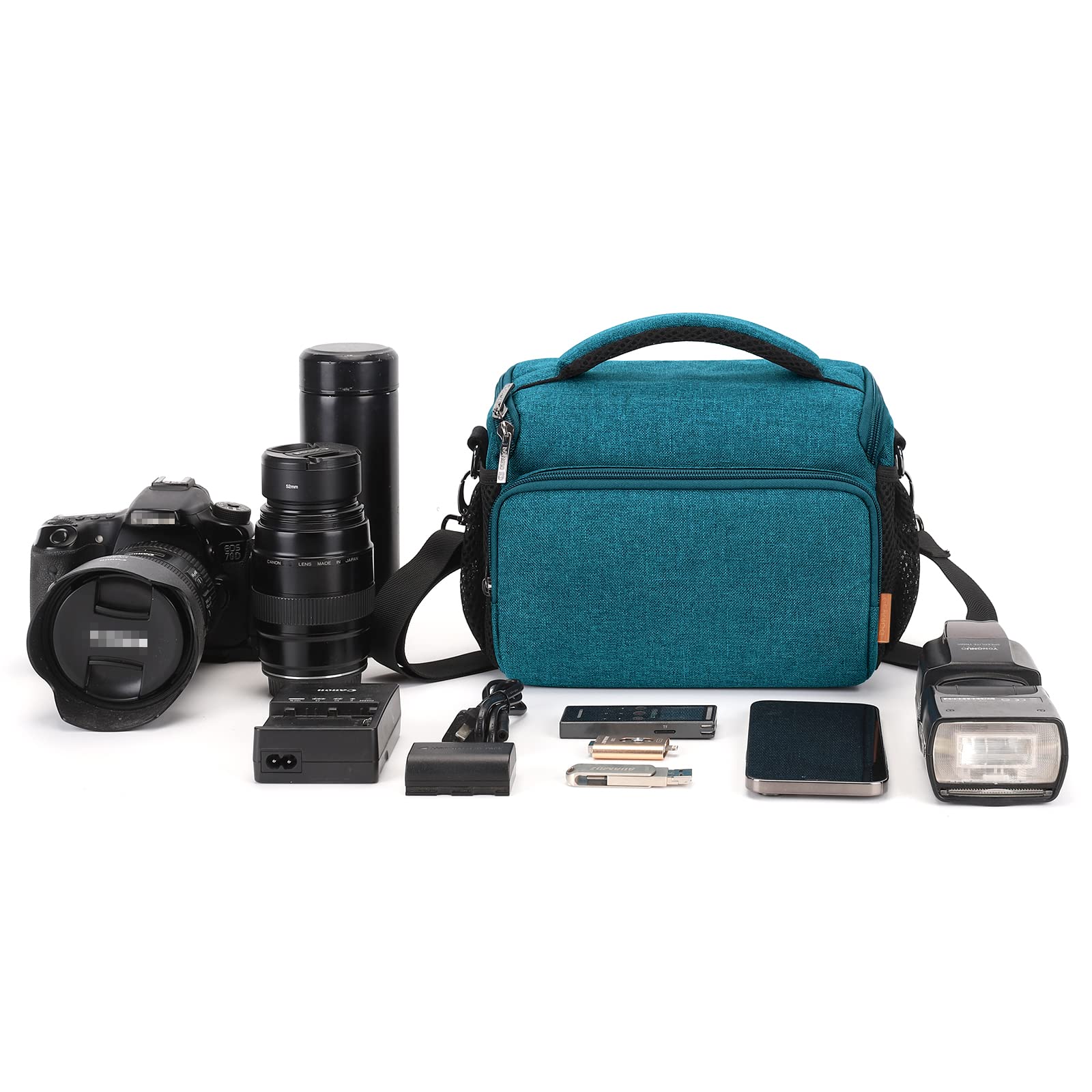 DOMISO DSLR Camera Bag borsa fotocamera turchese antiurto