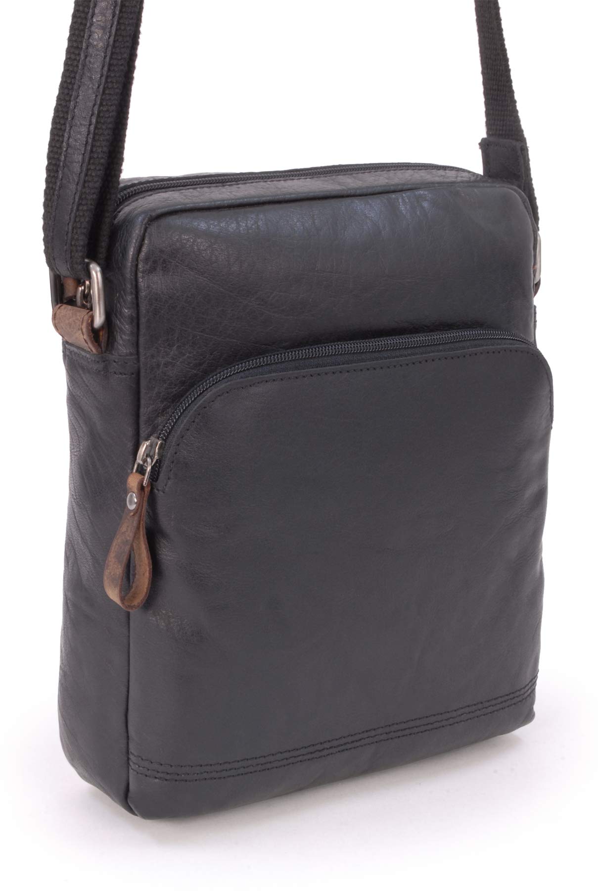 Ashwood Vera Pelle Vintage F-82 borsa messenger in pelle media
