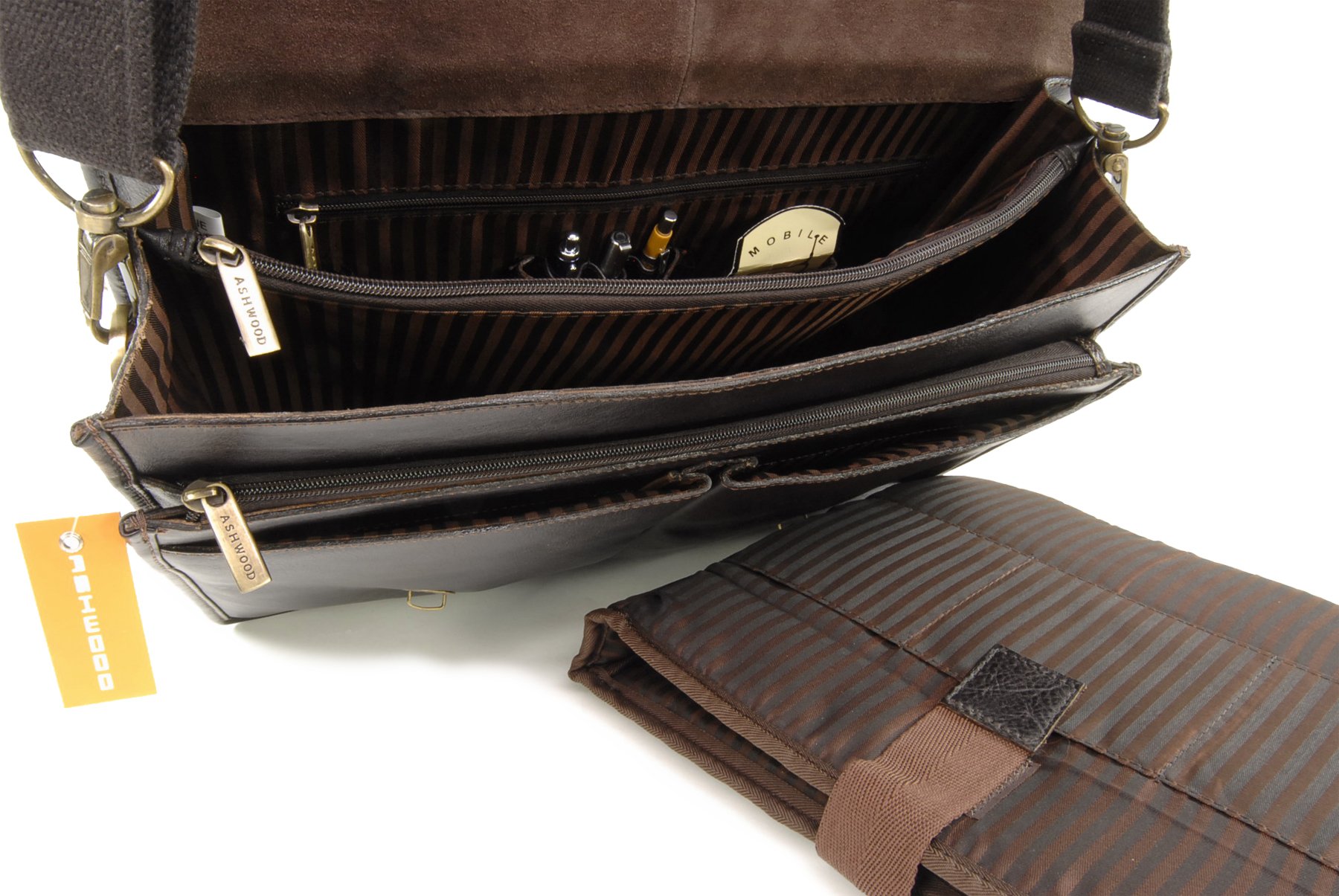 Ashwood Man Bags & Briefcases Gareth borsa laptop marrone 15,5 pollici