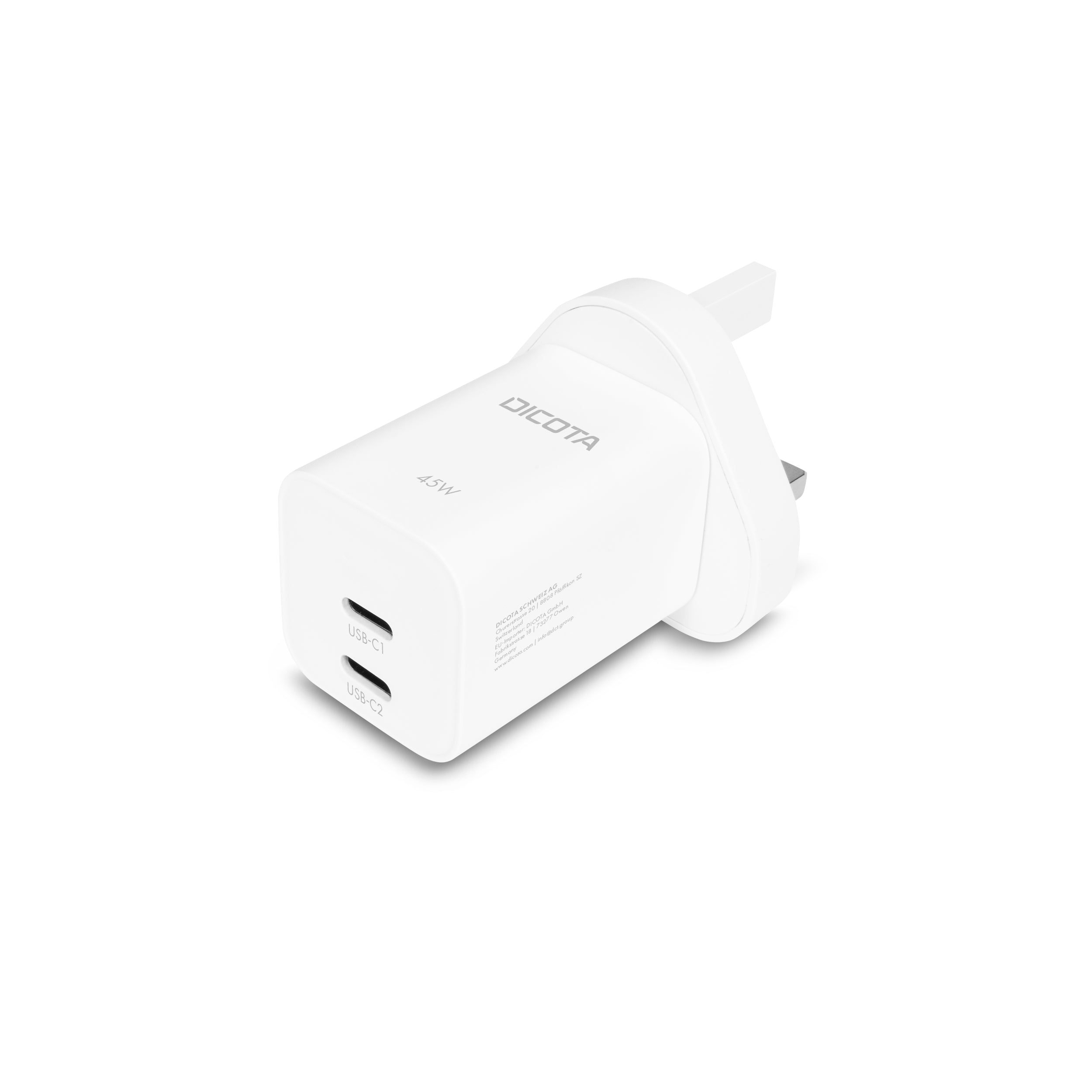 BASE XXO Power & Charging 2-port GaN Wall Charger (45W) UK caricatore USB-C