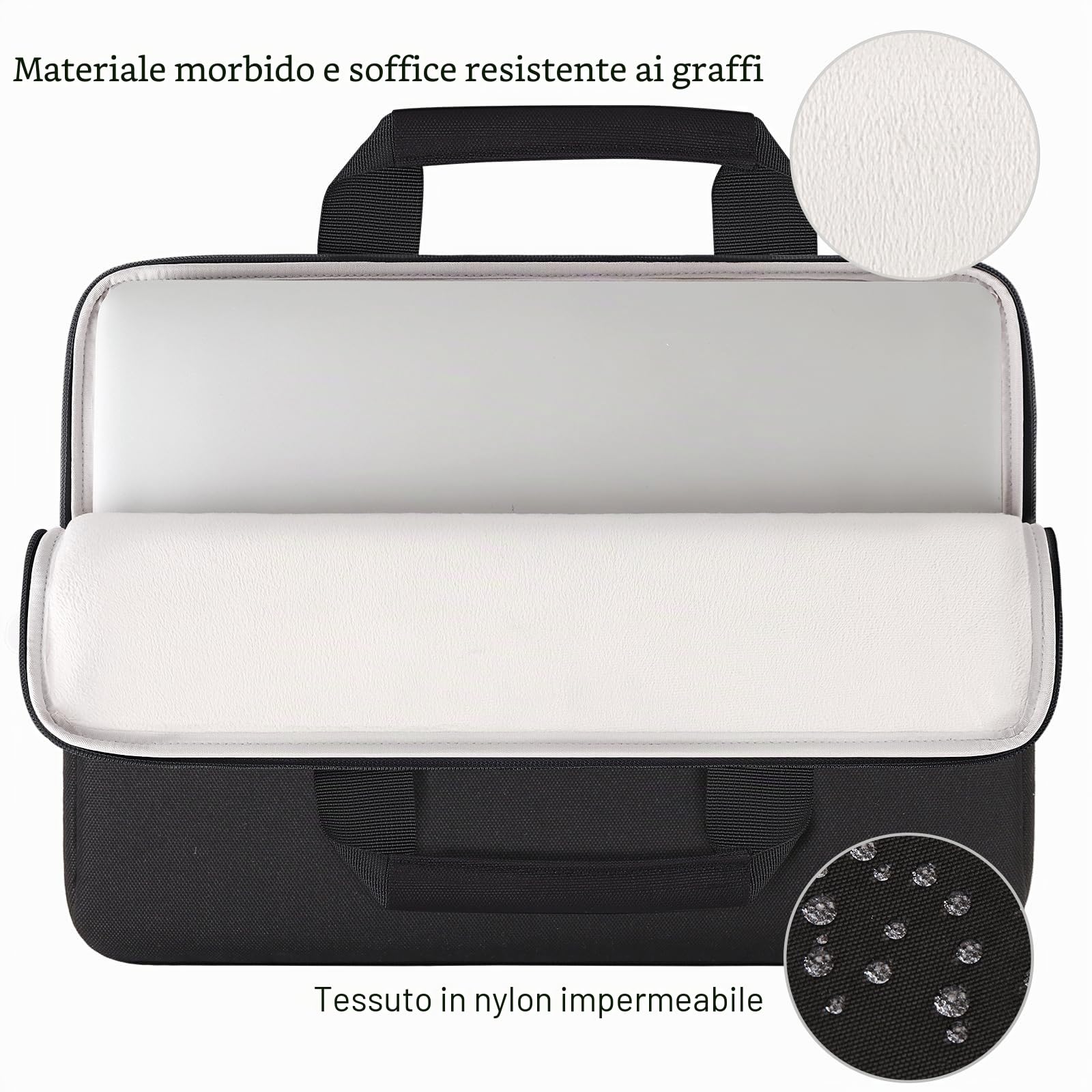 Domiso Laptop Sleeve 17,3 pollici custodia laptop nera con maniglia