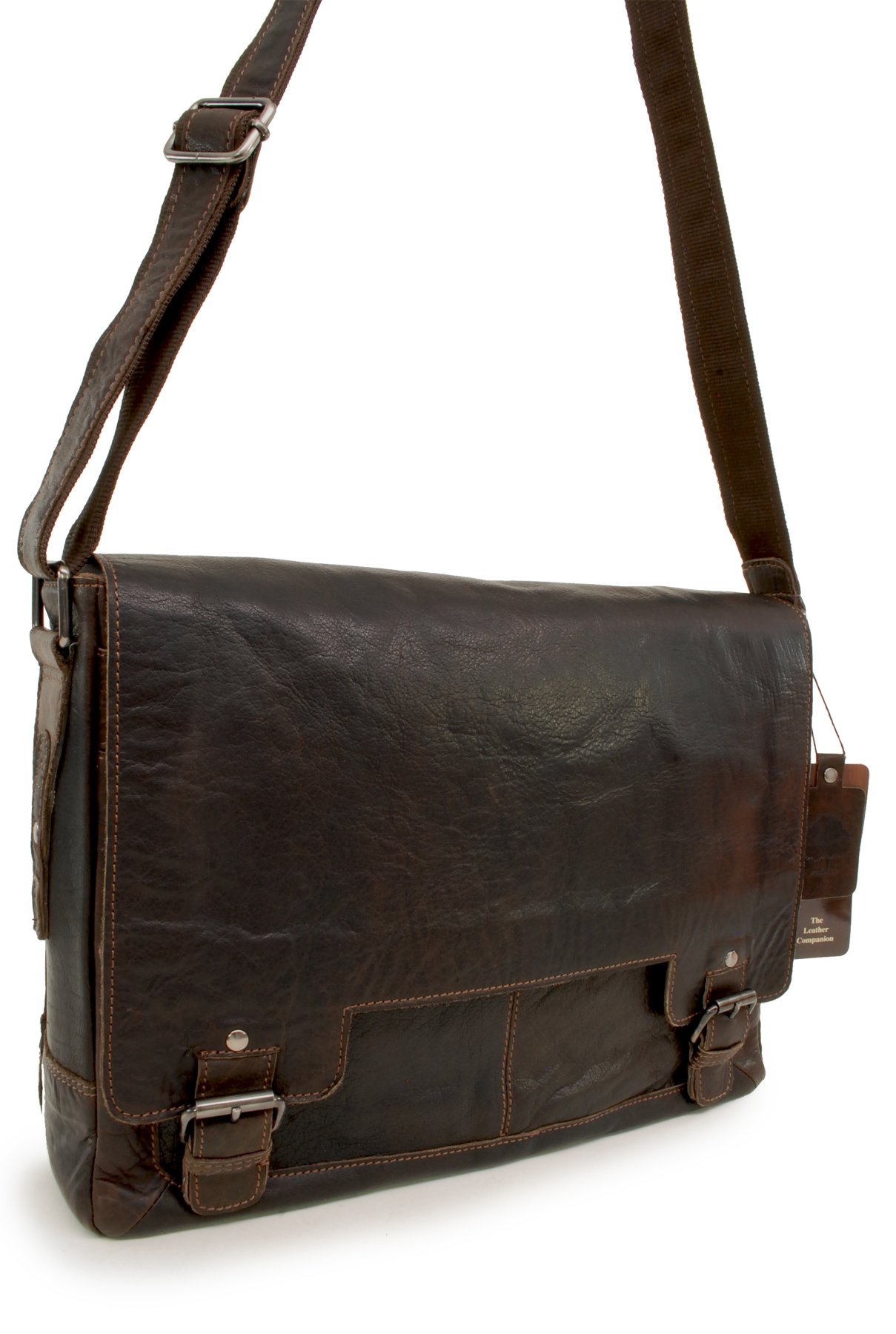 Ashwood Kingston Leather Companion 8343 borsa messenger in pelle con scomparto laptop