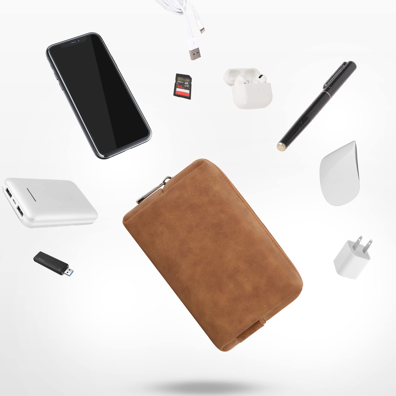 Domiso Laptop Sleeve 13,3 Pollici custodia laptop marrone impermeabile