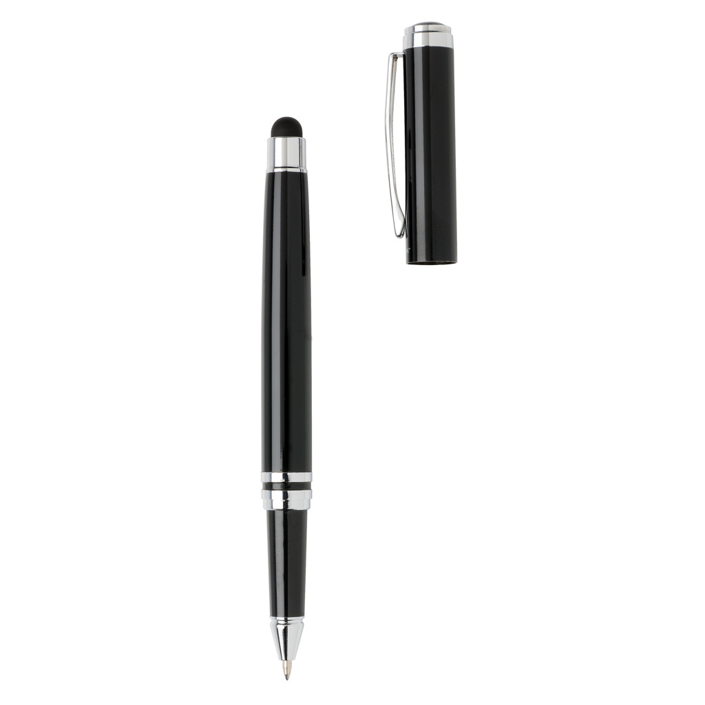 Swiss Peak set penne executive nero, roller touchscreen con refill blu