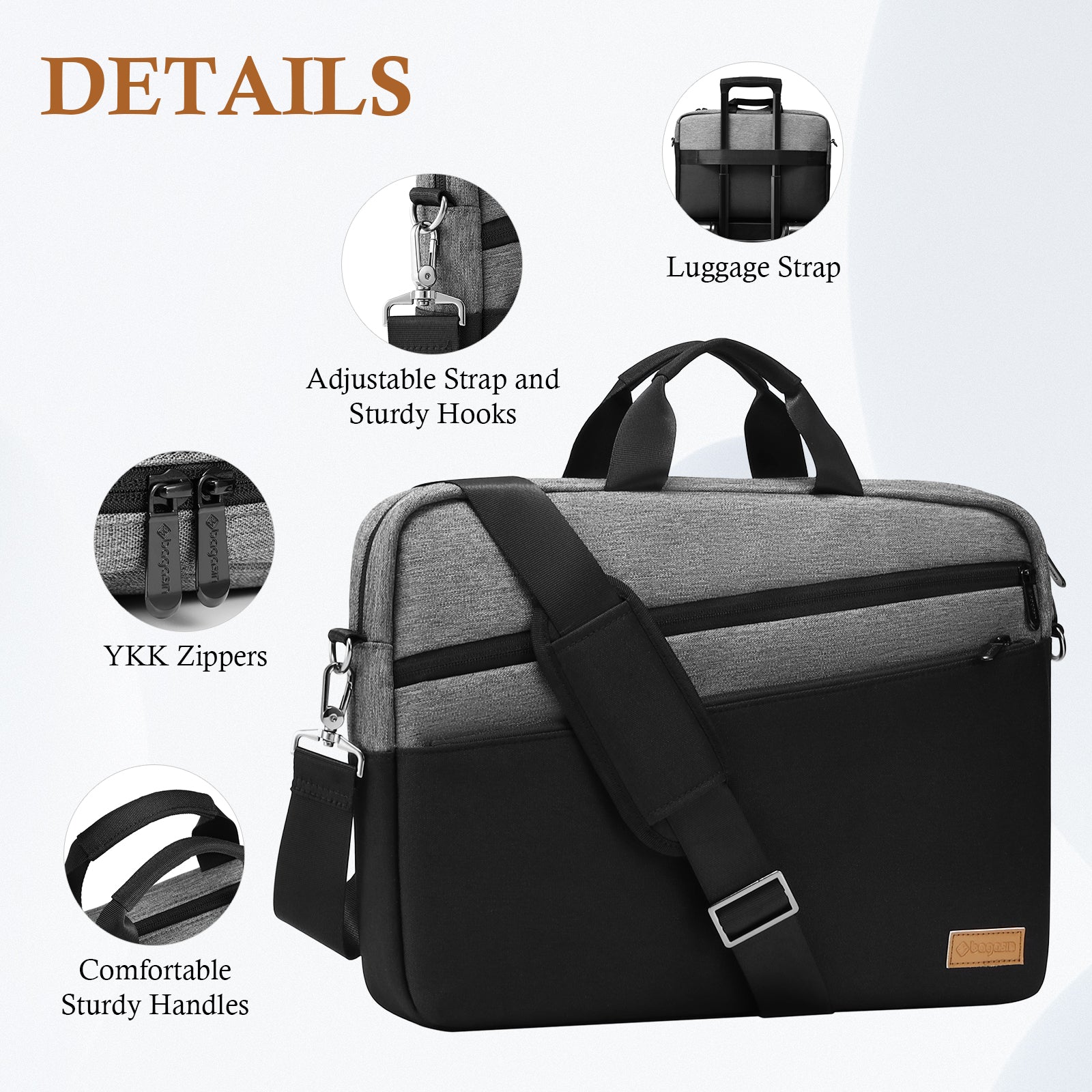 Bagasin Laptop Shoulder Bag borsa laptop 16 pollici idrorepellente