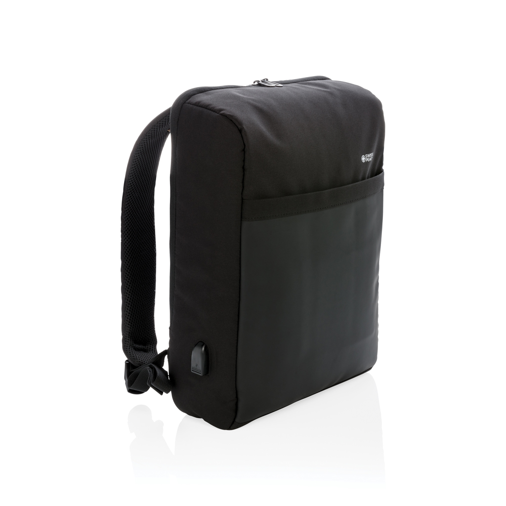 Swiss Peak Zaini RFID & USB zaino da 15″ nero antitaccheggio