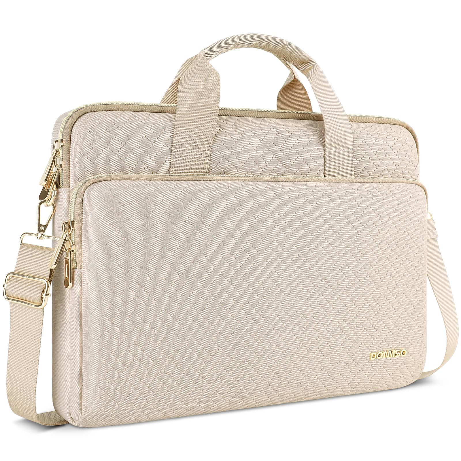 Domiso Laptop Briefcase 17,3 pollici borsa laptop Beige impermeabile