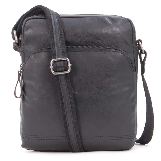 Ashwood Vera Pelle Vintage F-82 borsa messenger in pelle media