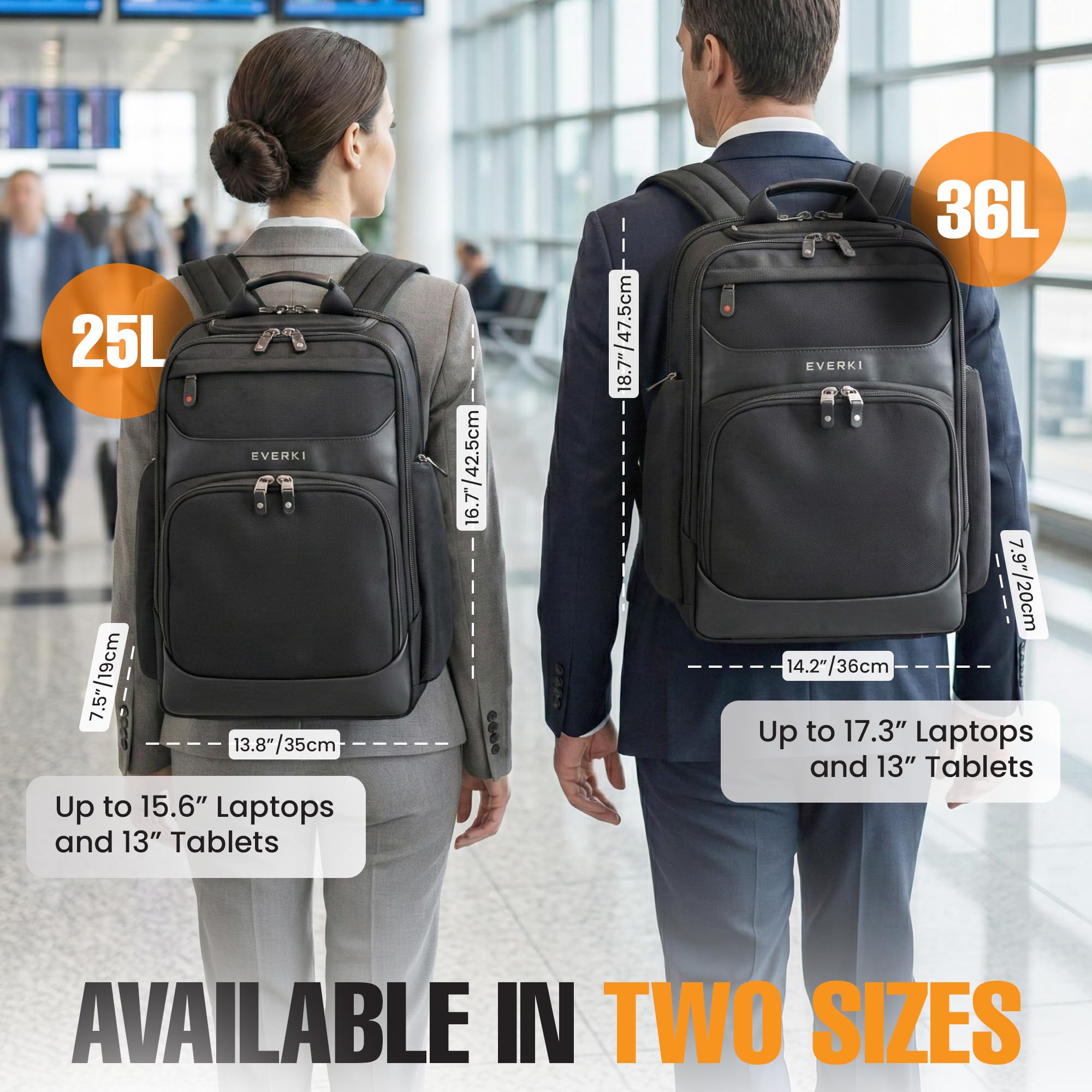 EVERKI Zaini per Portatile Onyx EKP132 zaino laptop 25 litri nero