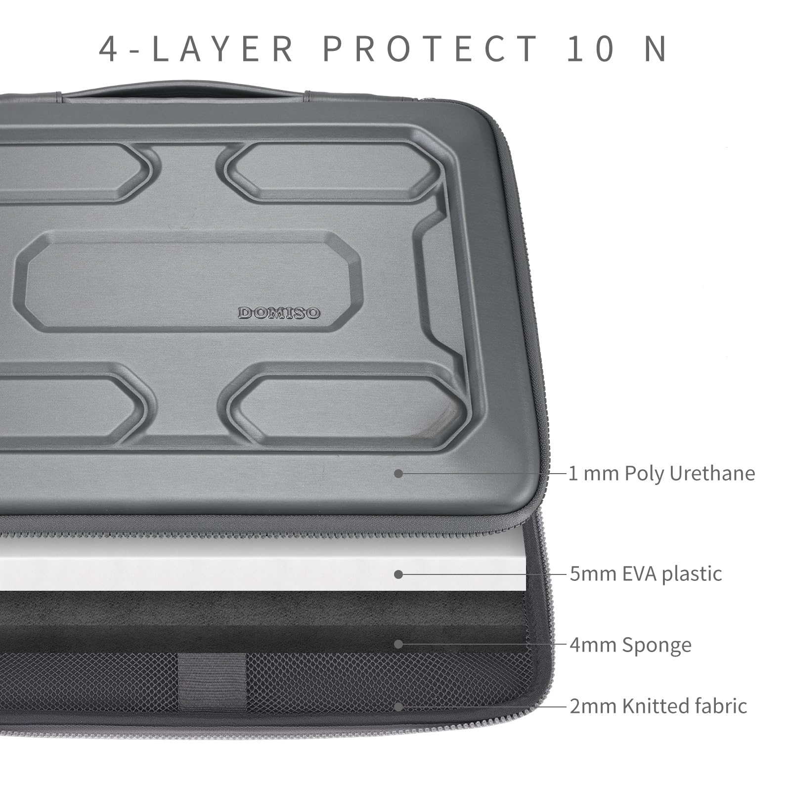 Domiso EVA Laptop Bag 13,3 pollici custodia laptop argento antiurto