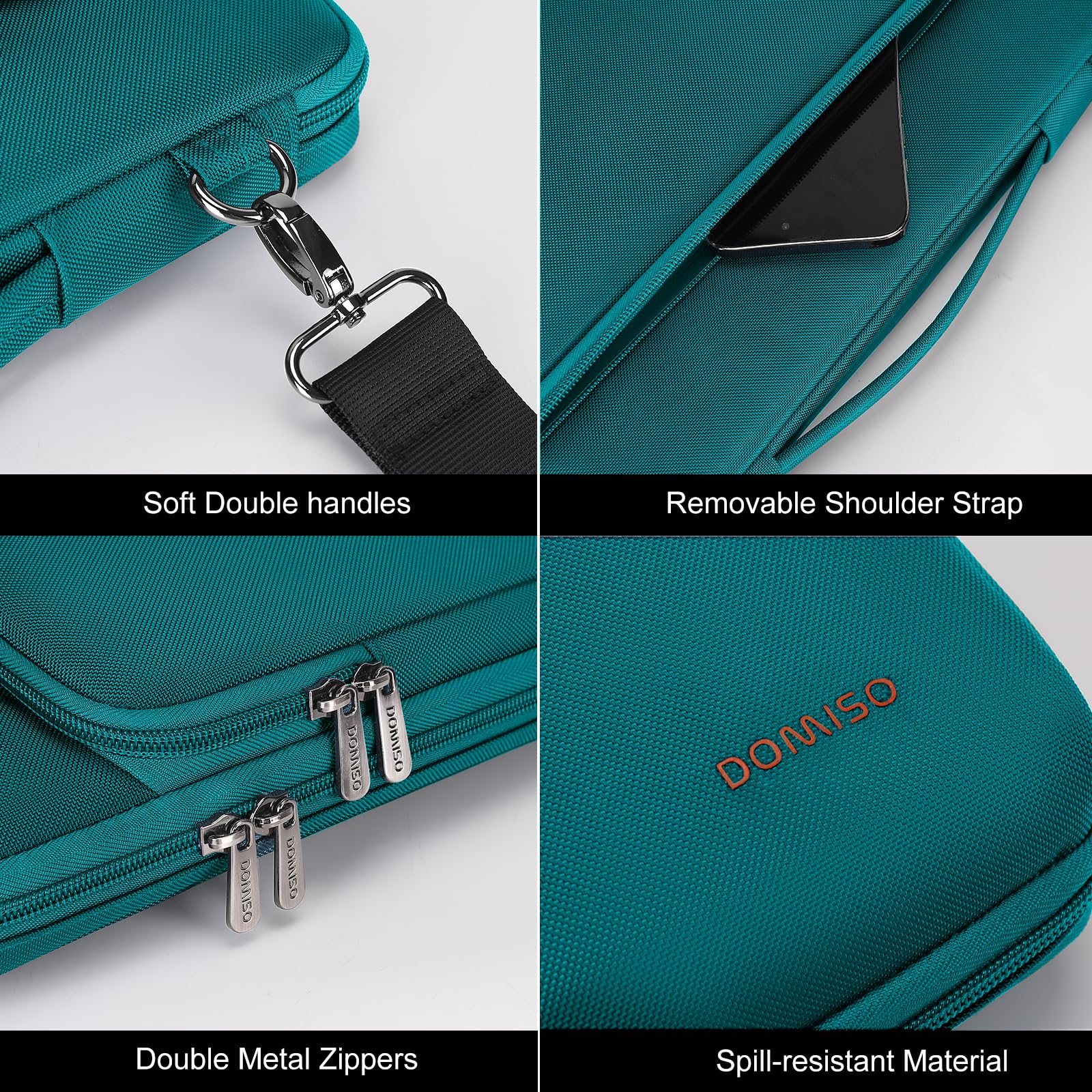 Domiso Laptop Sleeve 15,6 Pollici custodia laptop turchese impermeabile