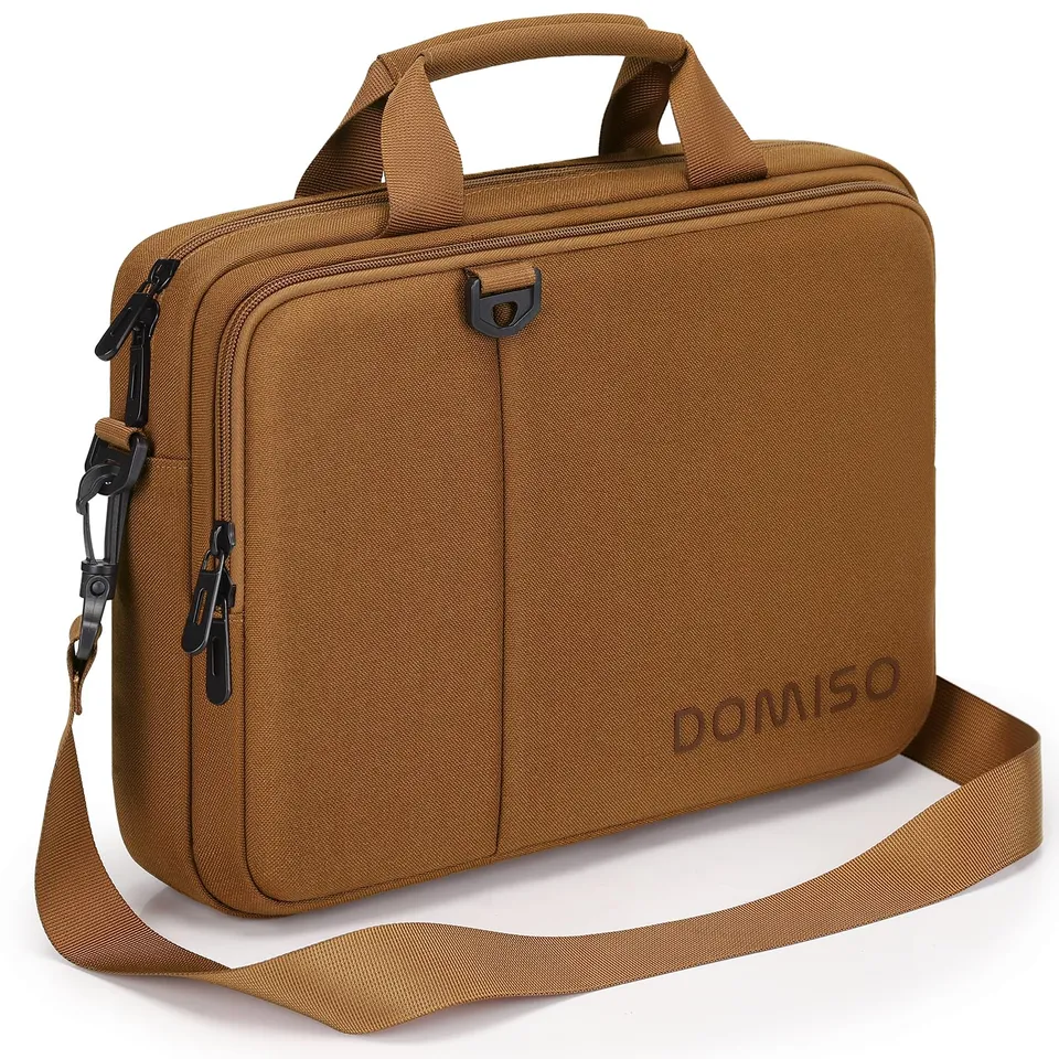 Domiso Laptop Briefcase 14 pollici borsa laptop marrone impermeabile