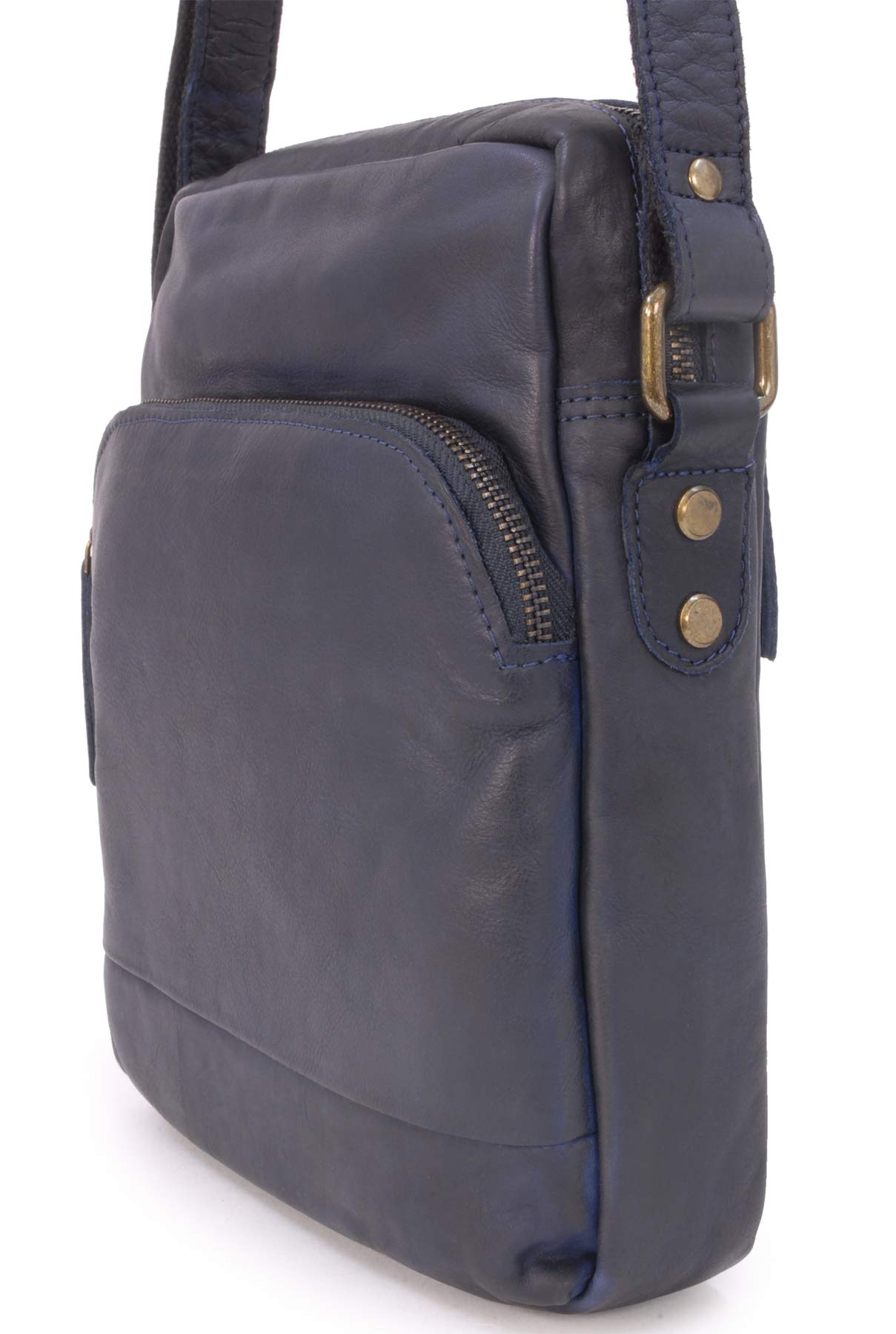 Ashwood Vera Pelle Vintage F-82 borsa messenger in pelle media