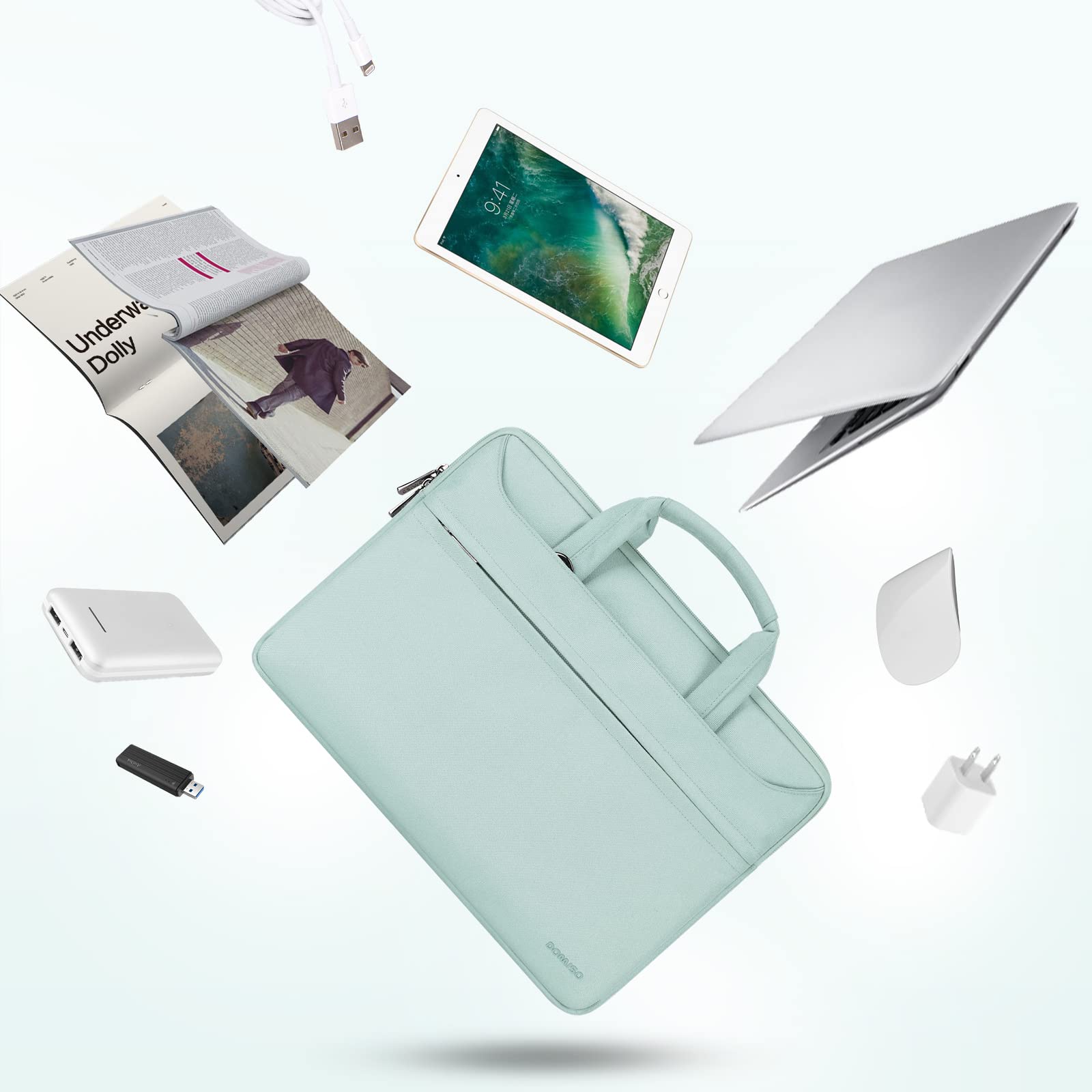 Domiso Laptop Briefcase 14" borsa laptop menta impermeabile