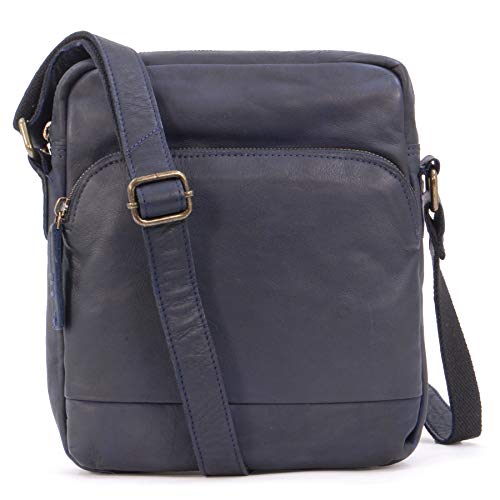 Ashwood Vera Pelle Vintage F-82 borsa messenger in pelle media
