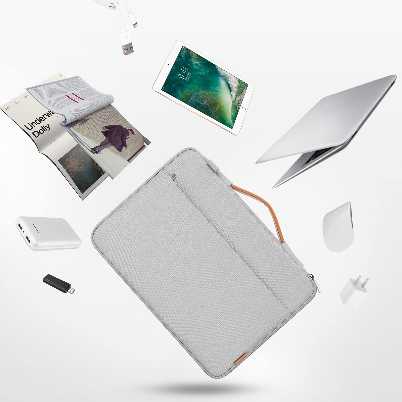 Domiso Laptop Sleeve custodia laptop 17,3" grigia impermeabile
