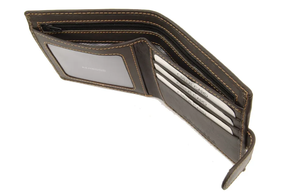 Ashwood Wallets 1222 portafoglio uomo marrone in pelle