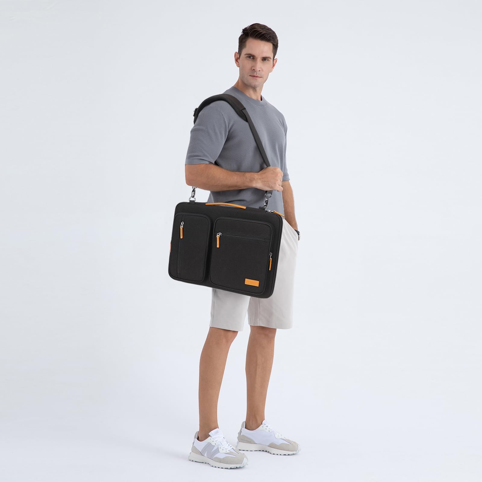 Domiso Laptop Briefcase 17,3 pollici borsa nera impermeabile