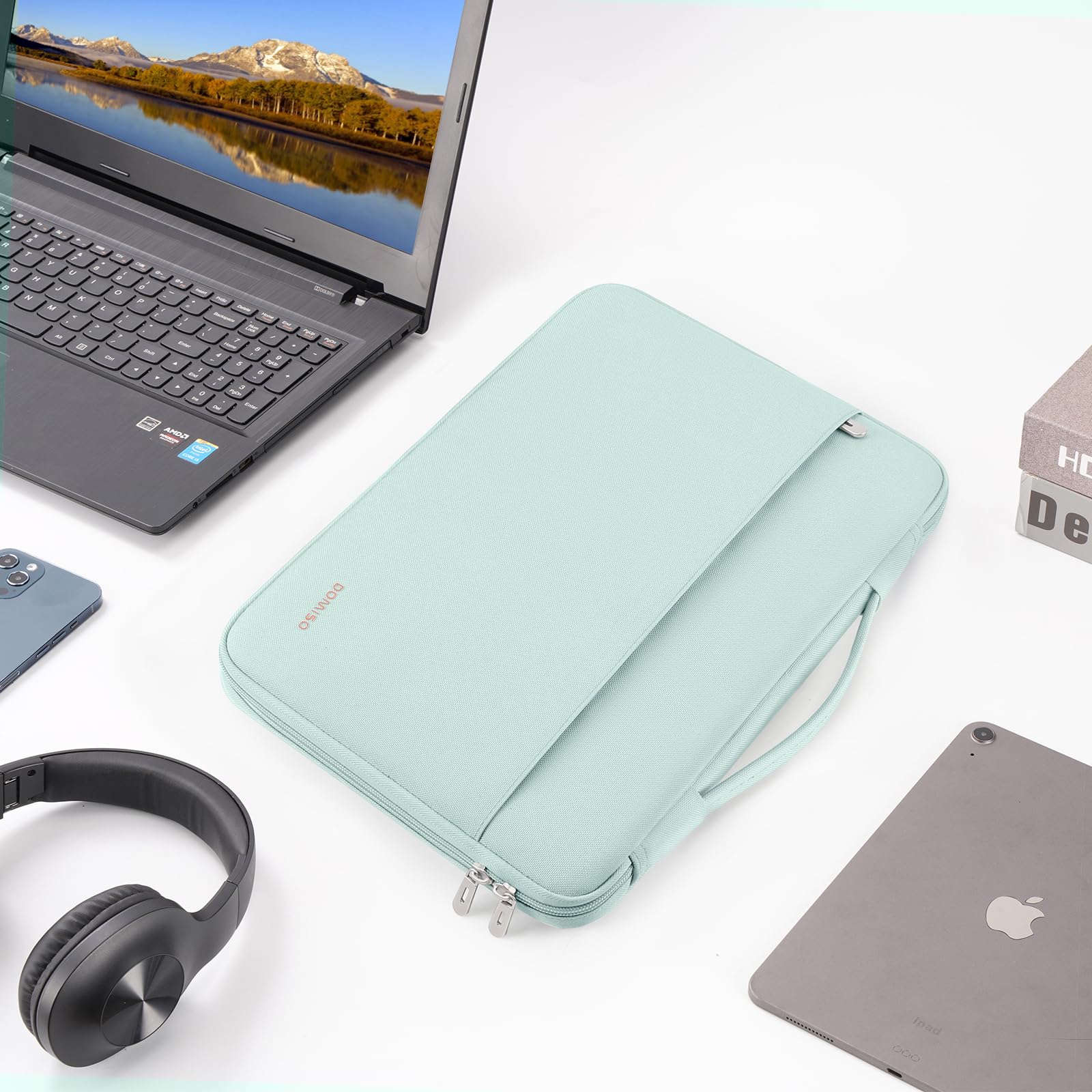 Domiso Laptop Sleeve 17,3 Pollici custodia laptop verde menta impermeabile
