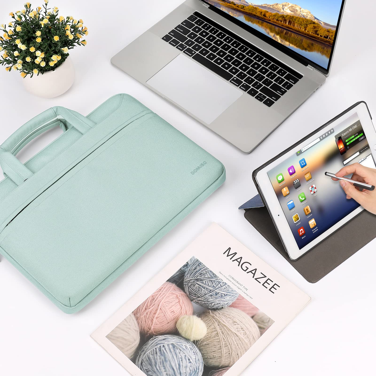 Domiso Laptop Briefcase 14" borsa laptop menta impermeabile